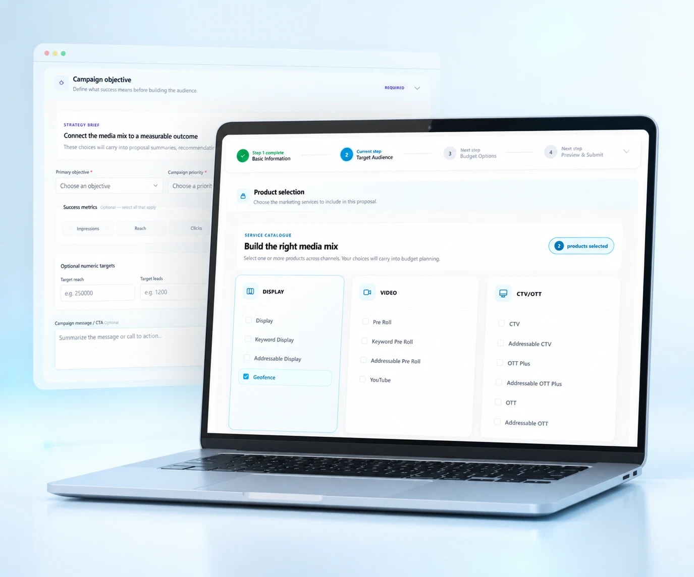 Impressorium proposal dashboard displayed on desktop and tablet screens